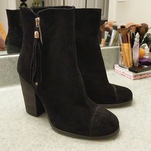 Suede heeled booties